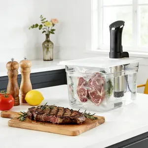 EVERIE Sous Vide Container 12 Quarts with Collapsible Hinged Lid Compatible with Anova Cookers Funky Kitchen Supplies Sous Vide Container Meal Cooking & Reheating(EVC-NANO) Food Storage Set