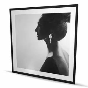 212 MAIN Framed Matted Print Wall Artwork, 48x48 in. Artistic Chic Woman Photo, Elegant Home Decoration for Room