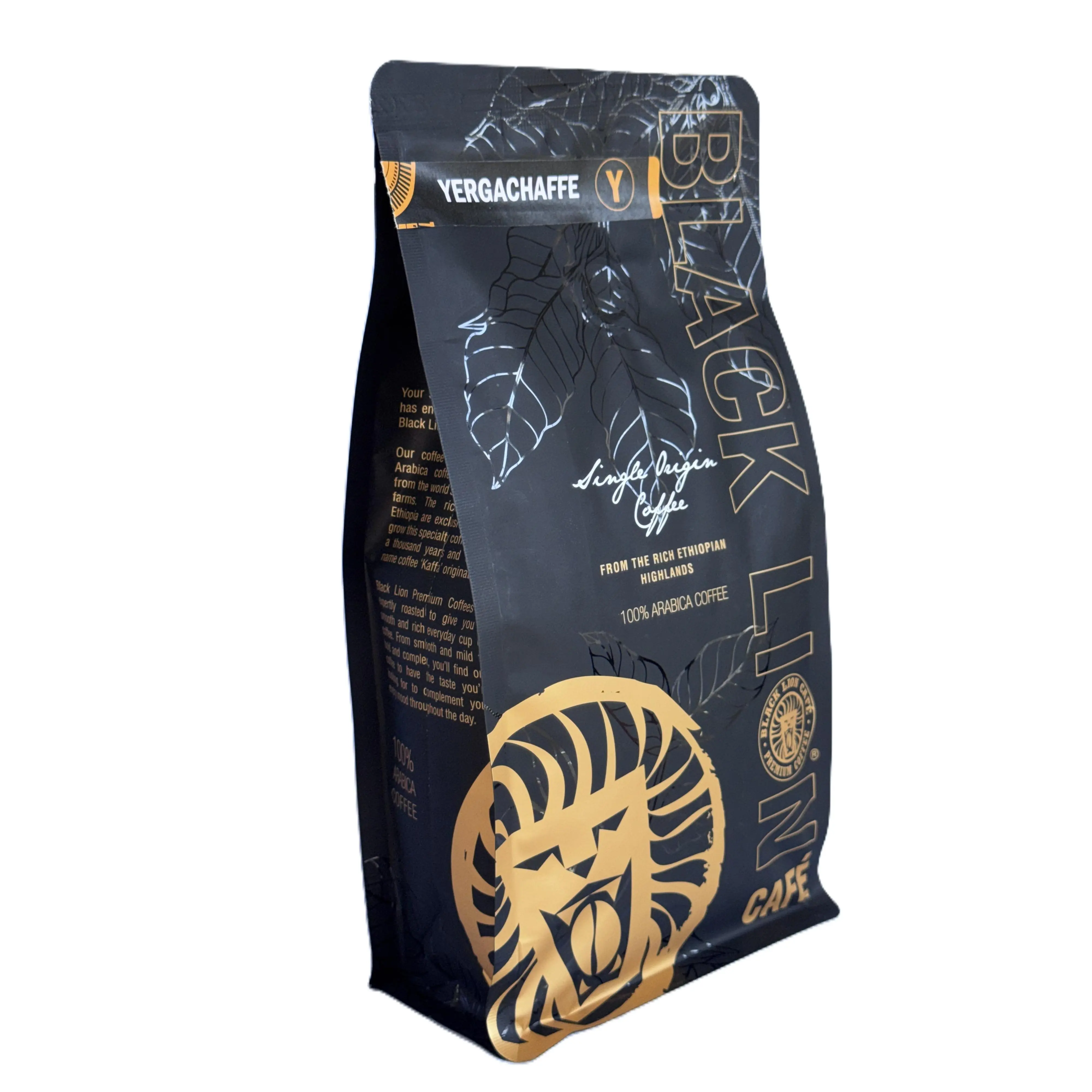 Black Lion Cafe Ethiopian Yirgachefe Coffee Beans – Single Origin Arabica, Fresh Roasted Premium Coffee, 16 oz