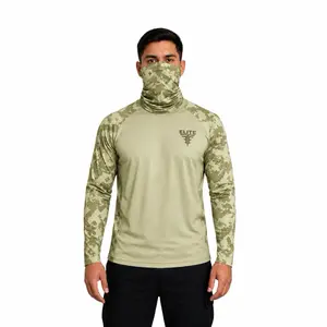 UNISEX LONG SLEEVE DRY FIT WITH MASK INCLUDED -OLIVE SAND