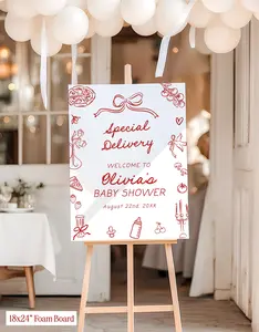 Personalized Special Delivery Baby Shower Invite, Custom Name Foam Board Sign | 18x24 & 24x36 | Printed & Shipped, No DIY