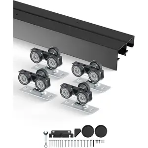 VEVOR Sliding Pocket Door Hardware Track Kit, 68.74 Pocket Door Track Kit with Soft Close Mechanism for Smooth and Quiet Sliding, Easy to Install, for 1 to 1 3/4 Thickness 36 Width Single Door