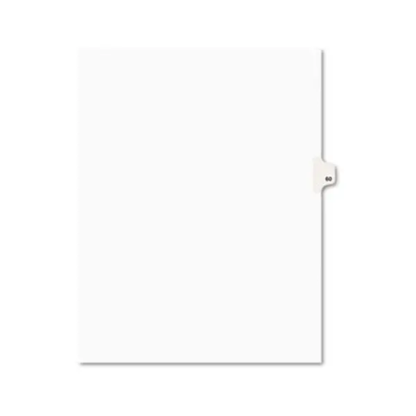 Avery 01060 1-Tab Legal Side Tab Divider, 11 x 8 1/2 Inches, Rip Proof, Dual-Sided, Letter Size, White, Binding Edge Unpunched, 25/Pack, Easy To Organize Information, Unpunched Binding Edge