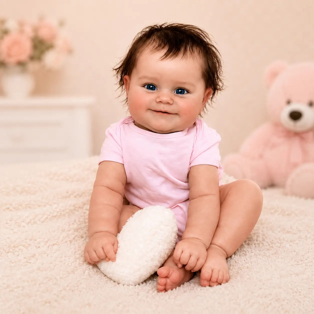 Reborn Baby Doll - 50cm/20inch Full Body Vinyl Collectibles with Realistic Look, Can Sit and Lie, Princess Girl Toddler Bath Toy, Ideal Gift for 4-6 Years Kids (Birthday/Christmas)