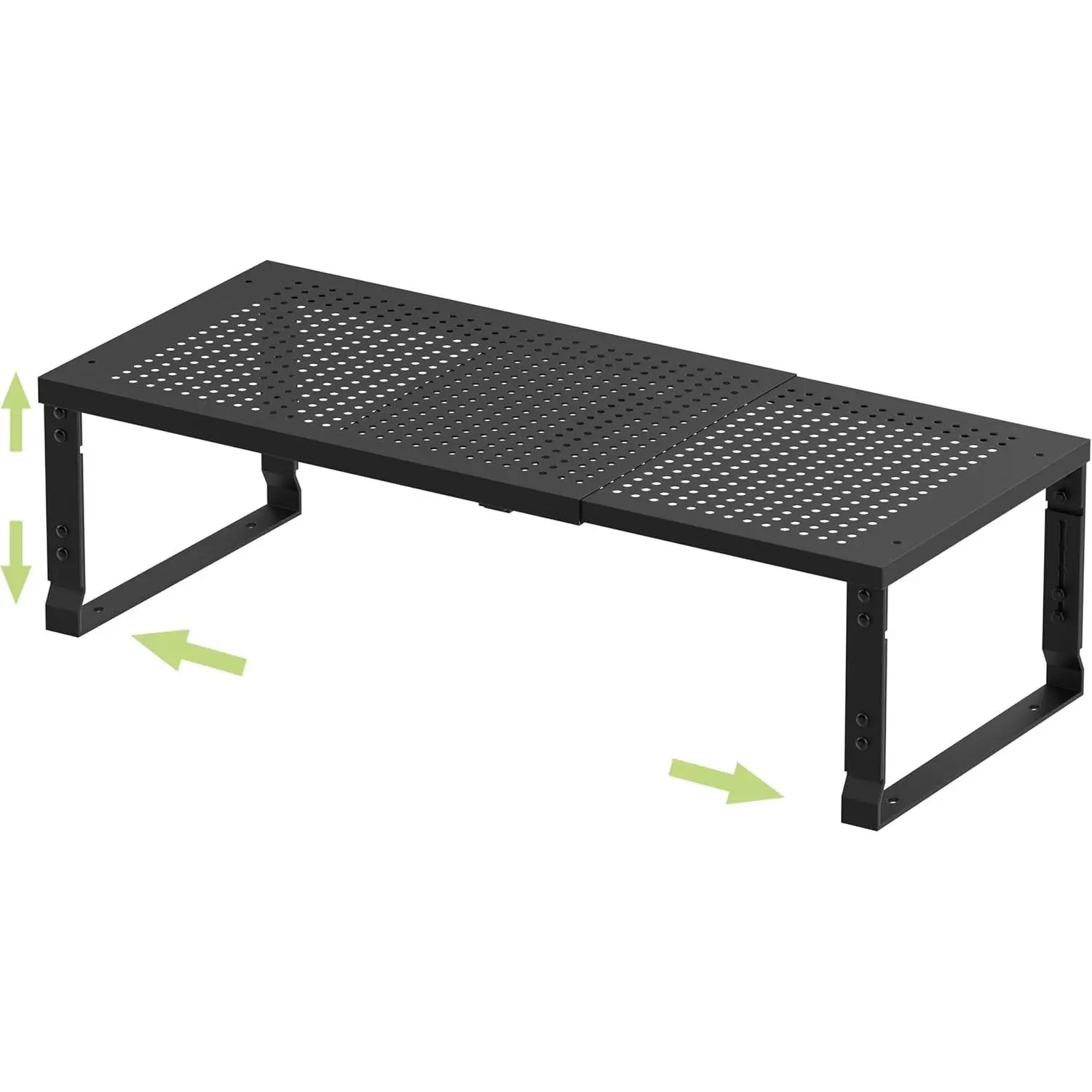 Adjustable Expanable Stackable  Rack Shelf Pantry Storage Organizer for Kitchen Cabinet,Countertop,Bathroom and more.Space is no longer limited(1Pack/Black/Medium)