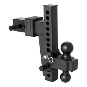 VEVOR Adjustable Trailer Hitch, Fit 2.5 Inch Receiver, Trailer Hitch Mount with 2 Inch & 2-5/16 Inch Balls, 18500 lbs GTW, 10 Inch Drop, Towing Ball Mounts for RVs, Off-Road Vehicles and Trucks, Black