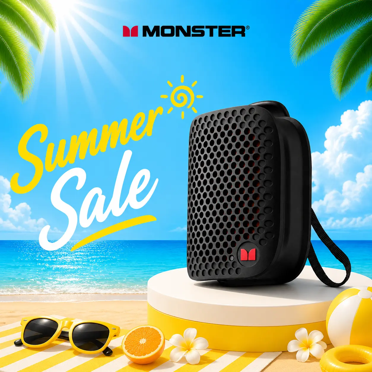 Monster Blaster Micro Wearable Bluetooth Speaker, Clip-on Wireless Speaker for Hands-Free Calls and Music, Small Portable Speaker for Workout, Cycling, Running, TWS Pairing, IPX7 Waterproof - SummerWins - DealsForYouDays