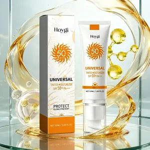Lightweight Sunscreen Effectively Prevents Sunburn & Tanning, Universal Tinted Face Moisturizer Sunscreen, High Protection SPF 50 PA+++, Waterproof Sweatproof Non-Greasy, For All Skin Types Daily Facial Skincare
