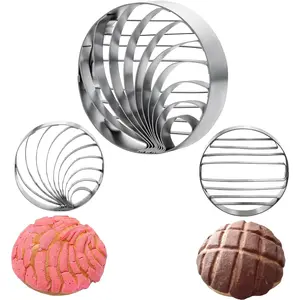 Mexican Bread Mold Made Of Stainless Steel 4.1 Inch Concha Stamp Two Sided Mold For Pan Dulce Mexicano Cortadora De Pan Bread Shape Cutter