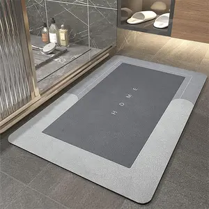 Bathroom Toilet Mat, 1pcs Non-slip Bathroom Floor Mat, Diatomite Bathroom Mat, Room Decor Water Absorbent Interior Rug for Bathroom Living Room Kitchen Laundry Bathroom Home Decor, Drying Doormat, fast dry , Household Items, Home Goods bath carpet
