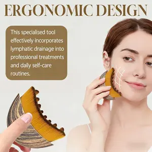 Facial lymphatic drainage massage brush - designed specifically for facial lymphatic drainage massage - ergonomic, portable massage tool that relieves facial fatigue, promotes facial sculpting, and is comfortable and gentle to use.