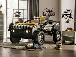 Speed Jump Off-Road Twin Bed with LED Headlights – Black, High Gloss Finish, Mattress Ready By Furniture of America