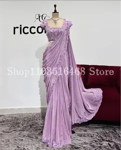 Luxury 3D Embroidery Exquisite Bridal Indian Saree