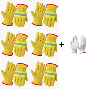 PAKNADA 6-Pair Sheepskin Leather Work Gloves – Soft Leather, Durable Grip, Safety Work Gloves for Construction & Outdoor Use