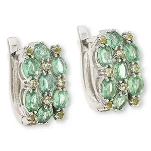 Colleen Lopez Triple Row Oval and Round Exotic Gemstone Earrings