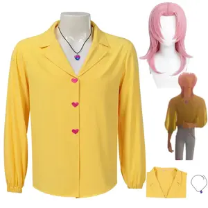 Anime Movies Saja Boys Boys Soda Pop Group Romance Cosplay Costume Yellow Shirt Top Necklace Wig Man Woman Halloween Suit