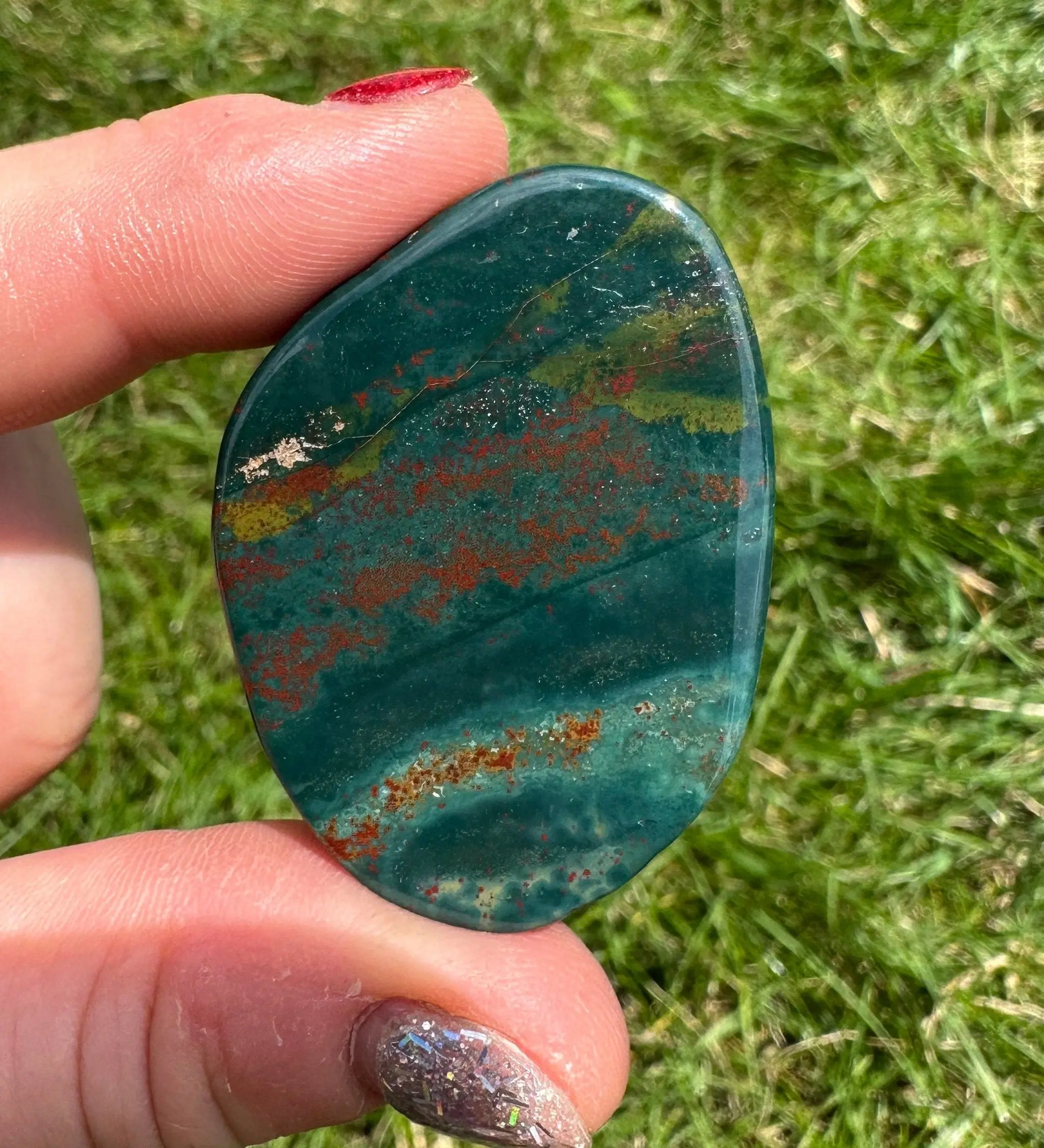 New Moon Beginnings Blood Jasper Slab - Natural Color with Reddish Accents, Round Shape, Elegant Design