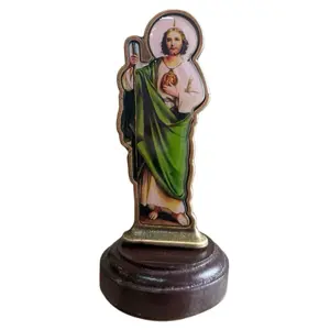San Judas Base Para Caro Saint Jude Wooden Base For Car 2inch Decorative Religious Figurine
