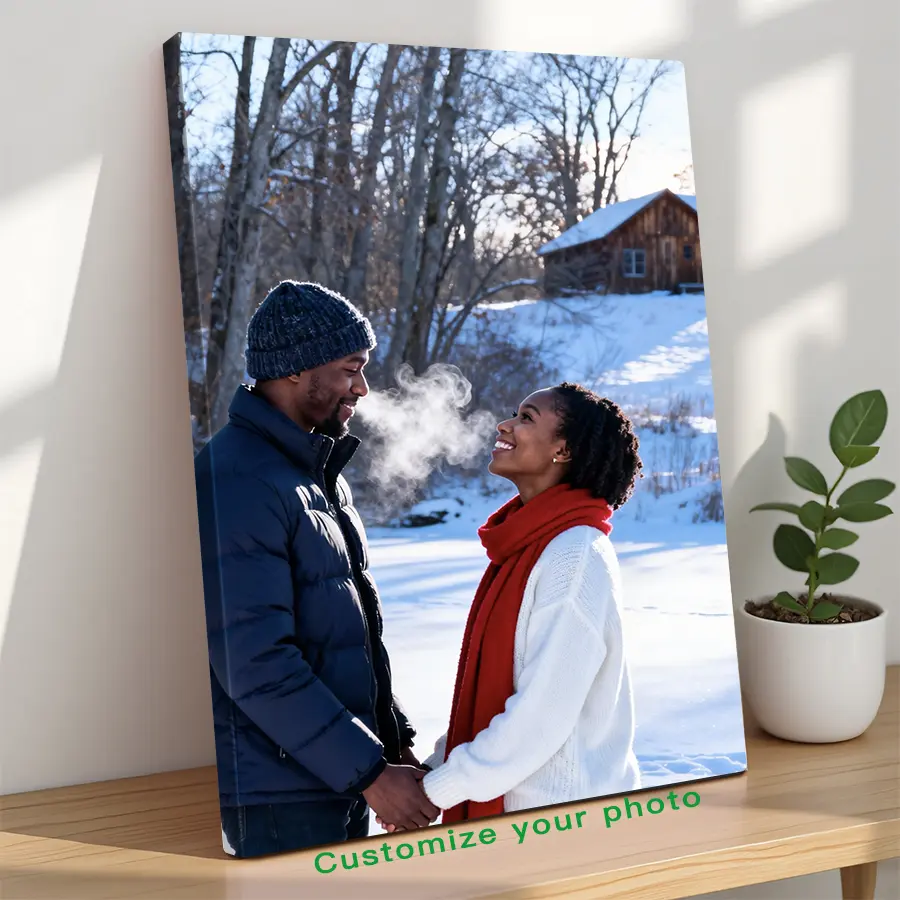 Custom Photo Canvas Painting - Premium Digital Print | Transform Memories into Stunning Wall Art, Framed for Easy Display | Home Decor Essential, Holiday Gifts for Mom Dad Grandma Grandpa | Cherish Forever - TikTok Popular Gift!