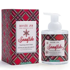 ROMIIE ZOI Christmas Foaming Hand Soap with Gift Box - SnowFlake, Infused with Winter Pine Aroma - 500ml/ 16.8 fl. oz Floral Scent