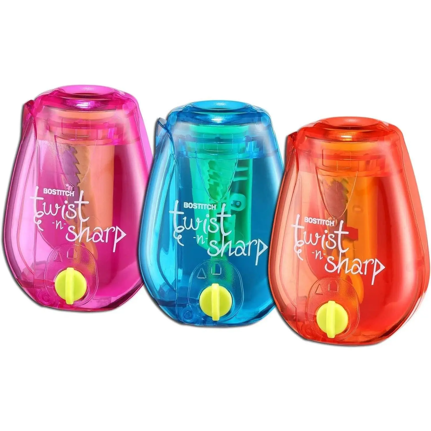 Office Twist-n-Sharp Pencil Sharpener for Kids and Colored Pencils - Assorted Colors