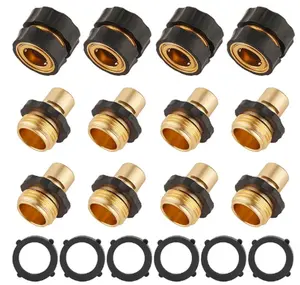 12 Piece Quick Connect Hose Fittings for Garden Hose Quick Connector with Gasket, 3/4 Inch GHT Male and Female Attachment Quick Release Water Hose Adapter