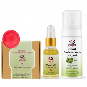 Kit Christ Feminine Wash_ Oil & Yoni Soap control bakteri & enfeksyon 100 Natural