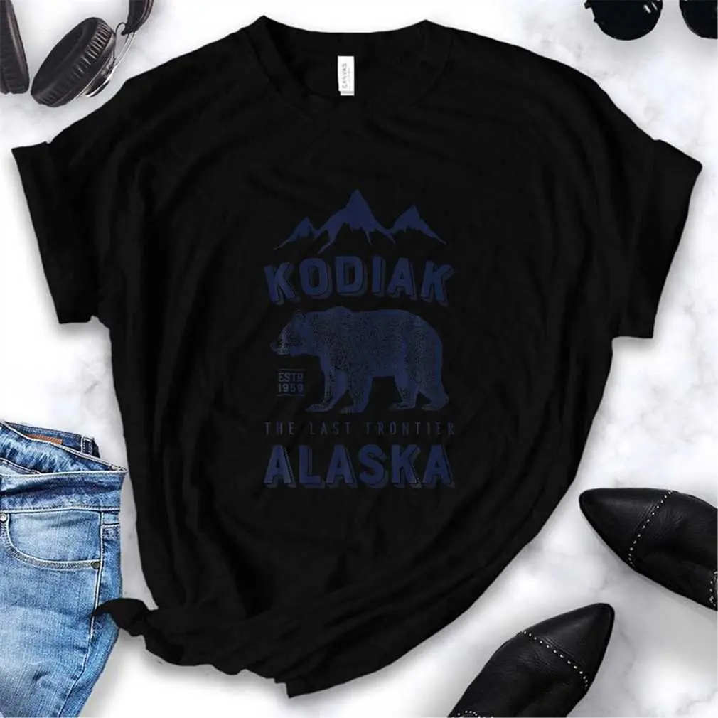 Kodiak Alaska   Bear He Last Frontier Bears Vintage   T-Shirt