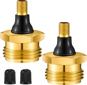 RV Winterization Kit: Brass Blow Out Plug 2-Pack Quick Connect Schrader Valve Adapter | Leakproof Air Hose Tool for Water Line Drain in Campers/Travel Trailers