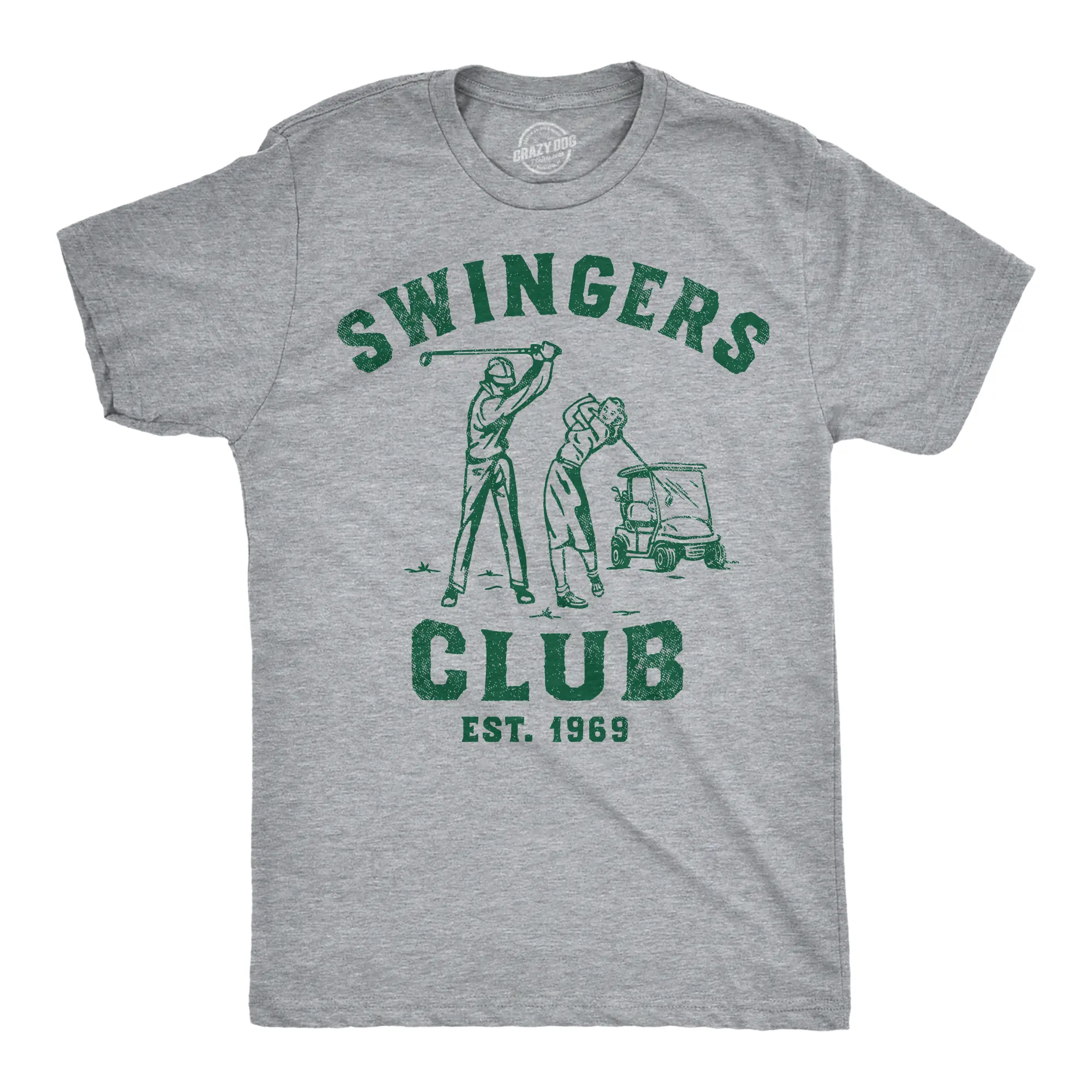 Mens Swingers Club Funny T Shirts Sarcastic Golfing Graphic Tee for Men Mens Funny T Shirts Cool Vintage Fashion T-Shirt Gift Classic Menswear Sarcastic Apparel for Men Funny Golf Short Sleeve Novelty Tees for Light Grey