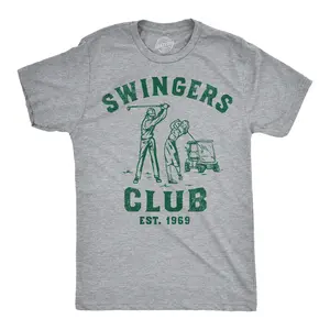 Mens Swingers Club Funny T Shirts Sarcastic Golfing Graphic Tee for Men Mens Funny T Shirts Cool Vintage Fashion T-Shirt Gift Classic Menswear Sarcastic Apparel for Men Funny Golf Short Sleeve Novelty Tees for Light Grey