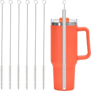 6 Pack Straw Cleaner Brush for ,  Extra Long Straw Cleaner for 40/30/20 oz  Mug, 10mm Wide Drinking Straws Cleaning Brush for Sippy Cup, Water Bottle and Tubes