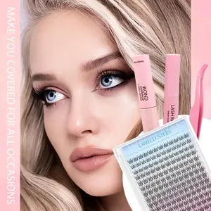 Eyelash Kit 9-12mm 168PCS Wispy Natural Cluster Eyelash DIY Lash Extension Kit with Lash Bond and Seal, Lash Tweezers, DIY Eyelash Extension Kit for Beginners