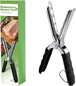 Premium Rib Membrane Removal Tool - Stainless Steel Membrane Remover for Ribs, Rib Puller Tool with Ergonomic Handle for Effortless Membrane Removal, Dishwasher Safe, New&Old Versions Random Delivery