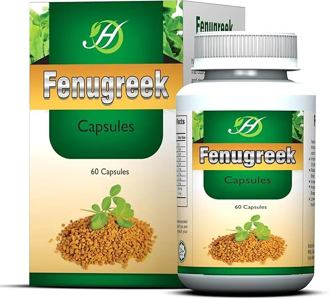Fenugreek Capsules | 100% All Natural 60 Capsules Vegetarian Daily Supplement Beneficial