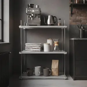 Viral 3-Tier Clear Acrylic Floor Shelf Aesthetic Storage Organizer Modern Multi-purpose Display Rack for Living Room Bedroom & Bathroom