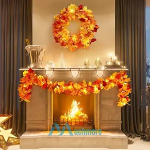 9.8FT Fall Thanksgiving Maple Leaves 20 LED Light Lamp Decor