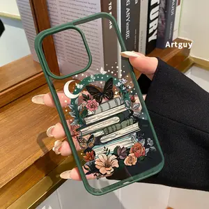 Magnetic Phone Case for iPhone 17 Air iPhone 16 15 Pro Max 14 Plus 16E 13 12 11 X XS XR mini Moonlight Flower Book Pattern TPU Shockproof Anti-Scratch Stylish Smartphone Cover