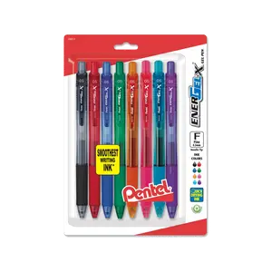 EnerGel-X Liquid Gel Pen Fine Line, Needle Tip - Assorted 8-Pack