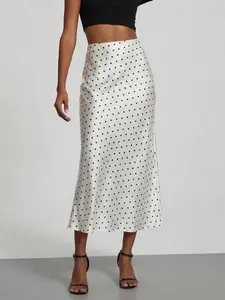 Women's Spring Summer Fashion Versatile Four-Season Elastic Silk Satin Texture Midi Dress, Stylish and Comfortable Long Skirt Bottom for All Seasons Maxiskirt