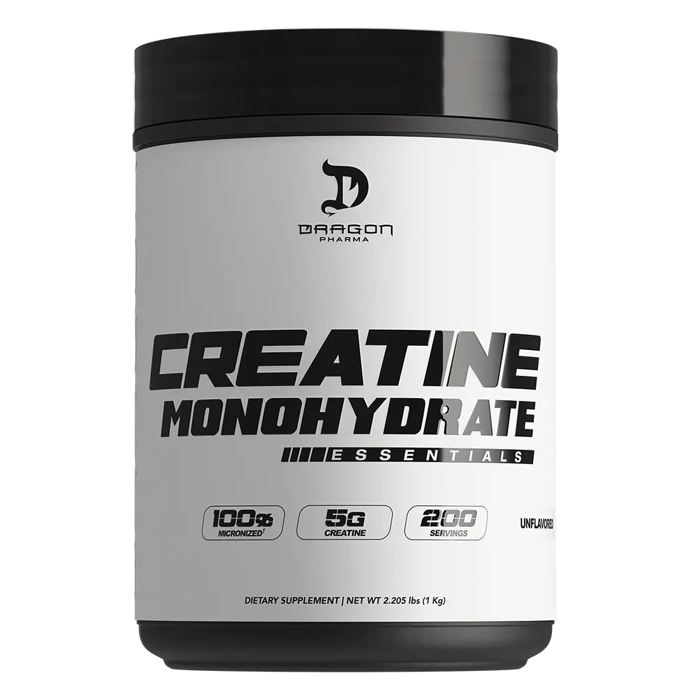 Dragon Pharma Creatine Monohydrate Essentials - Natural Supplement for Muscle Workout