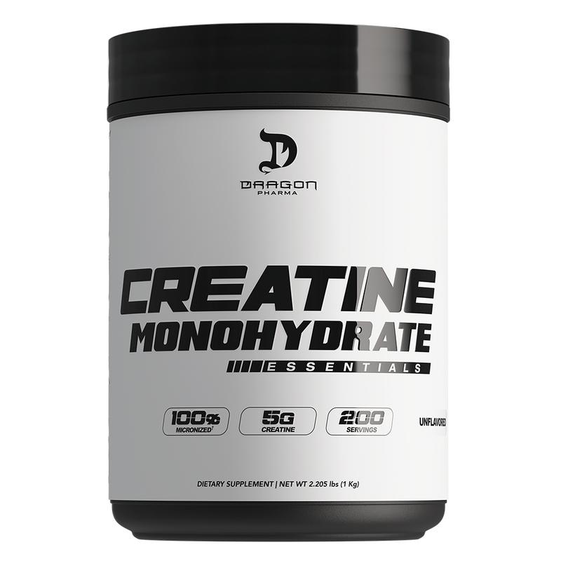Dragon Pharma Creatine Monohydrate Essentials - Natural Supplement for Muscle Workout