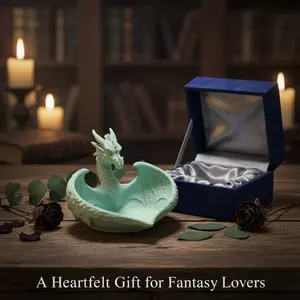 3D Printed Dragon Trinket Dish - Decorative Desk Accessories for Trinkets, Key Holder, Jewelry Tray, Desk Organizer, Stress Relief Home Decor, Unique Gift for Gamers