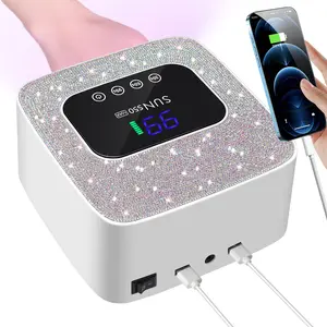 SUN S50 MAX Cordless UV LED Nail Lamp, 57 LEDs, 3 Timers, Rechargeable & Sparkling Design for Salon-Quality Gel Nail Curing