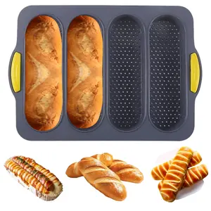 1 Stick Baking Tray Mold, 4 Wavy Bread Baking Trays, Hot Dog Baking Tools, Hamburger Toast Baking Trays, Suitable For Homemade Bread Sandwiches, Baking Tools, Kitchen Accessories, Bakeware, Halloween, Christmas, Thanksgiving Baking Utensils