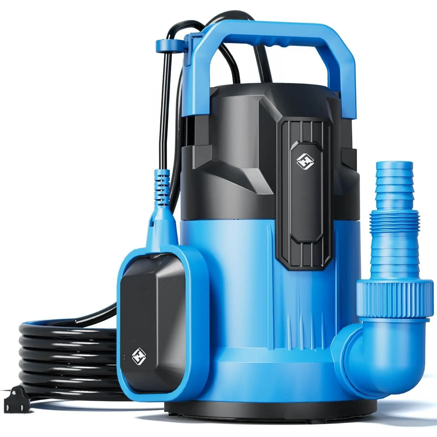 Sump Pump, 1/2HP 4900GPH High Flow Clean&Dirty Submersible Water Pump, Thermoplastic Electric Portable Utility Pump for Pool Draining Hot Tub Garden Basement, Blue