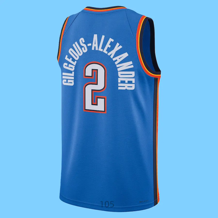 Shai Gilgeous-Alexander Men's Classic-Design Sleeveless stitched Basketball Jerseys Blue shirt
