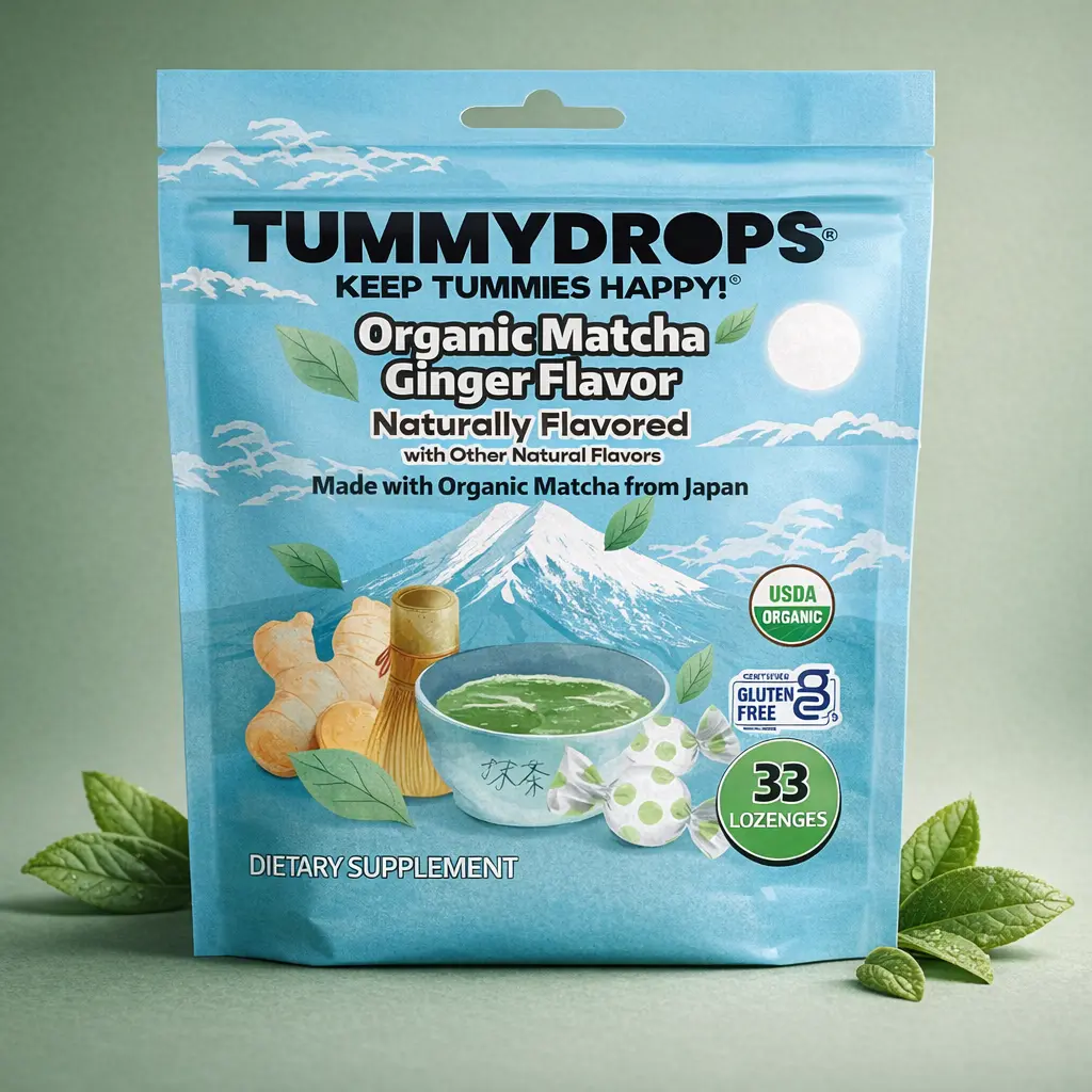 Organic Matcha Ginger Tummydrops 33 ct