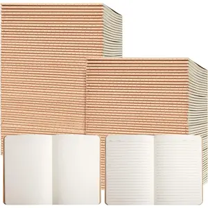Epakh 96 Pcs A5 Kraft Paper Notebooks 48 and 96 Optional Bulk Blank Lined Optional Sketchbook Travel Journal for Drawing Writing for Kids Students Office School, 8. 3 times 5. 5, 68 Pages (Mixed Style)