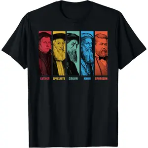 Casual Cotton shortsleeve tees  Luther Spurgeon Calvinist Reformers Reformation T-Shirt